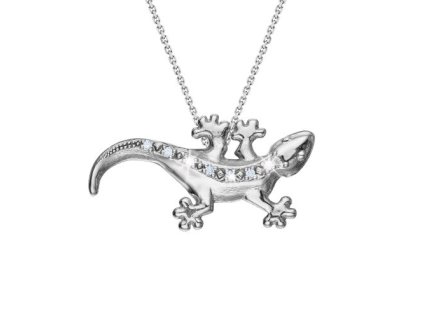 Zlatý přívěsek ještěrka s přírodními diamanty