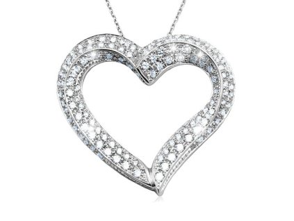 Zlatý přívěsek srdce s přírodními diamanty
