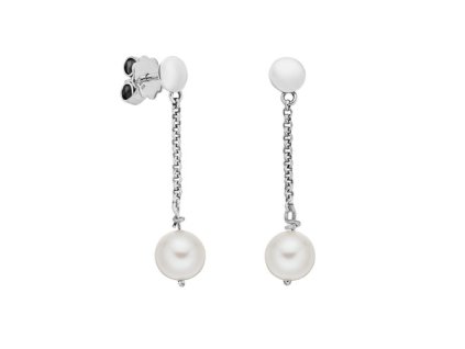 Zlaté visací náušnice s přírodními perlami