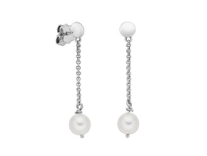 Zlaté visací náušnice s přírodními perlami