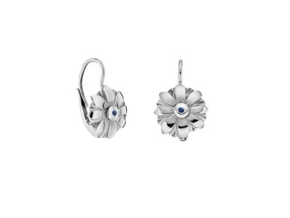 Zlaté náušnice kytičky s přírodními modrými safíry