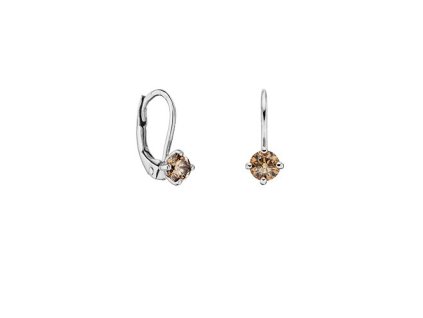 Zlaté náušnice s přírodními champagne diamanty