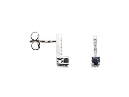 Zlaté náušnice s přírodními modrými safíry a diamanty