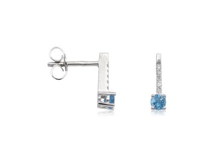 Zlaté náušnice s přírodními topazy Swiss a diamanty