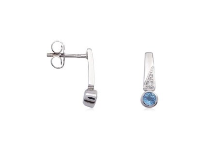 Zlaté náušnice s přírodními topazy Swiss a diamanty