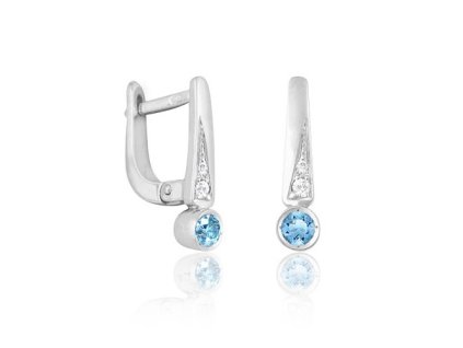 Zlaté náušnice s přírodními topazy Swiss a diamanty