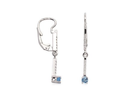 Zlaté visací náušnice s přírodními topazy a diamanty