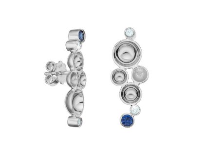 Zlaté náušnice s přírodními diamanty a safíry