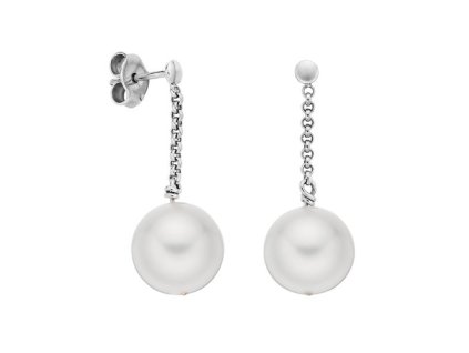 Zlaté visací náušnice s přírodními perlami