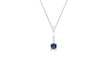 Zlatý přívěsek s přírodním safírem a diamanty