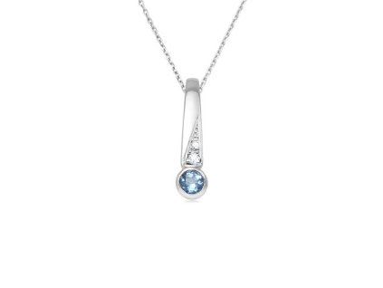 Zlatý přívěsek s přírodním topazem Swiss a diamanty