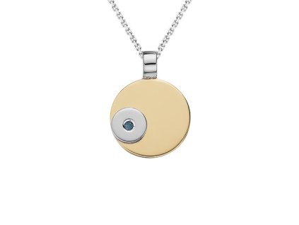 Zlatý přívěsek s přírodním modrým safírem