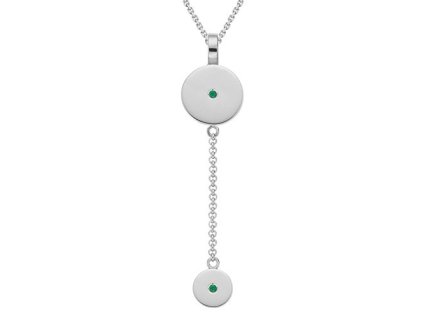 Zlatý přívěsek řetízkový s přírodními smaragdy