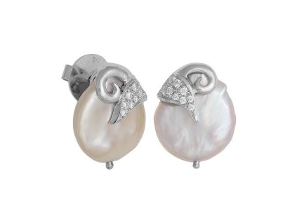 Zlaté náušnice s přírodními perlami Biwa a diamanty