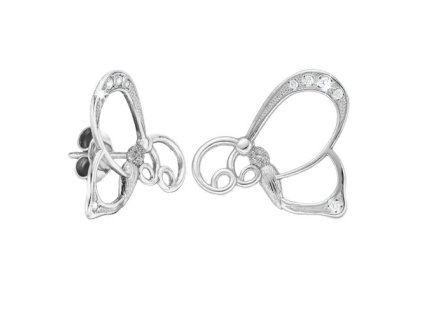 Zlaté náušnice motýli s přírodními diamanty