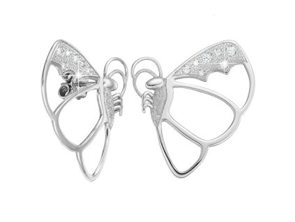 Zlaté náušnice motýli s přírodními diamanty