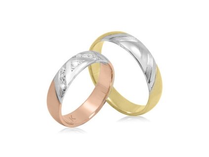 Zlaté snubní prsteny s přírodními diamanty