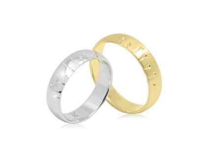 Zlaté snubní prsteny s přírodními diamanty
