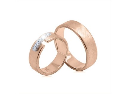 Zlaté snubní prsteny s přírodními diamanty