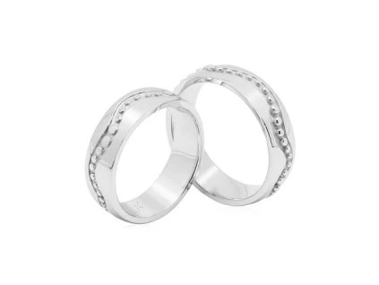 Zlaté snubní prsteny s kuličkovým dekorem