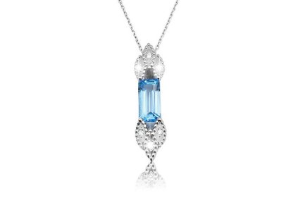 Zlatý přívěsek s přírodním topazem a diamanty