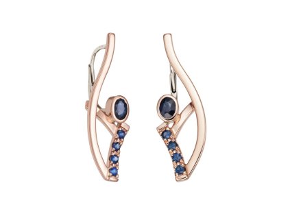Zlaté náušnice s přírodními modrými safíry