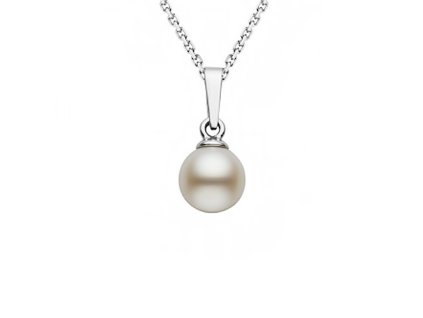 Zlatý přívěsek s přírodní bílou perlou 6 mm