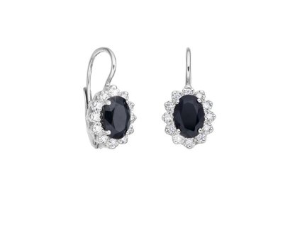 Zlaté náušnice s přírodními modrými safíry a diamanty