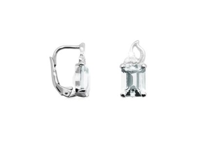 Zlaté náušnice s přírodními topazy White a diamanty