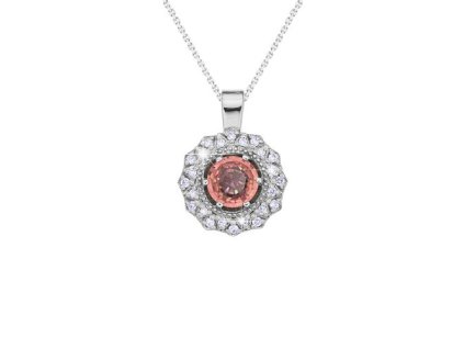 Zlatý přívěsek s přírodním turmalínem a diamanty