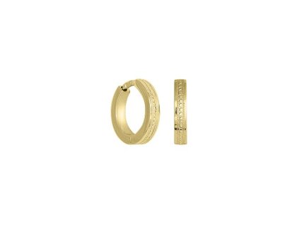 Zlaté náušnice kroužky zdobené