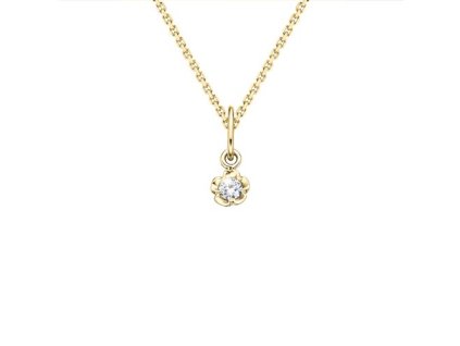 Zlatý přívěsek kytička s přírodním diamantem