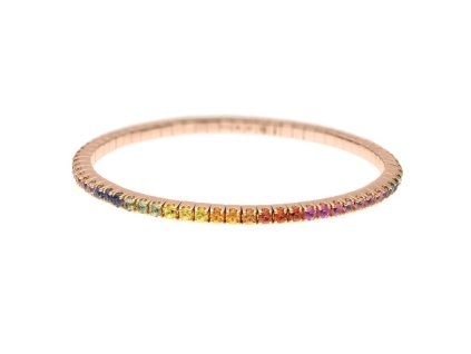 Zlatý náramek s přírodními safíry multicolor