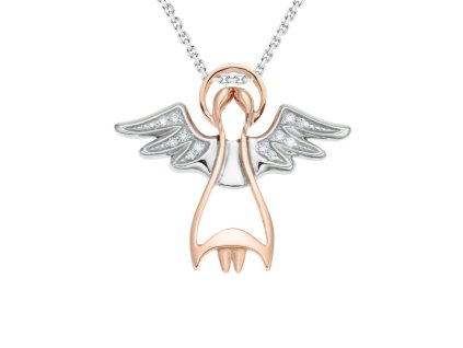 Zlatý přívěsek anděl s přírodními diamanty
