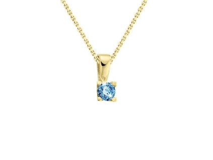 Zlatý přívěsek s přírodním topazem Swiss