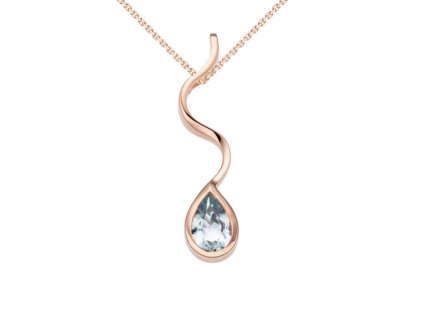 Zlatý přívěsek kapka s přírodním akvamarínem