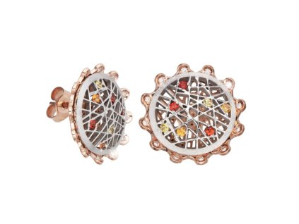 Zlaté náušnice s přírodními safíry a diamanty