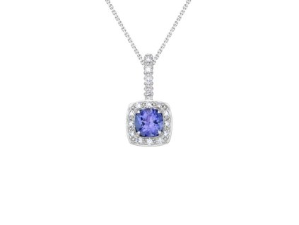 Zlatý přívěsek s přírodním tanzanitem a diamanty