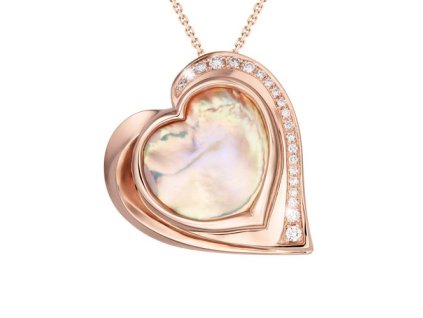 Zlatý přívěsek s přírodní perlou a diamanty