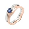 Zlatý prsten s přírodním modrým safírem