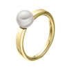 Zlatý prsten s přírodní bílou perlou