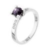 Zlatý prsten s přírodním ametystem a diamanty