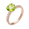 Zlatý prsten s přírodním peridotem a diamanty