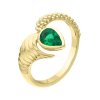 Zlatý prsten s přírodním smaragdem