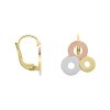 Zlaté náušnice tříbarevné s kroužky