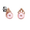 Zlaté náušnice s přírodními růžovými perlami