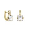 Zlaté náušnice s přírodními topazy White a diamanty