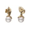 Zlaté náušnice s přírodními bílými perlami