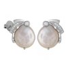 Zlaté náušnice s perlami Biwa a diamanty