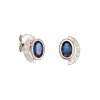 Zlaté náušnice s přírodními modrými safíry a diamanty